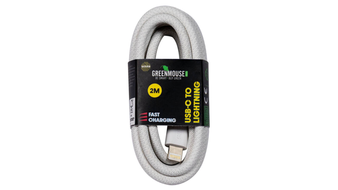 Kabel Green Mouse USB-C to Lightning data Woven 2m