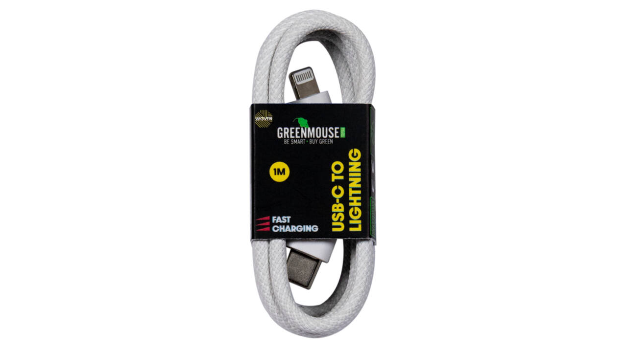 Kabel Green Mouse USB-C to Lightning data Woven 1m