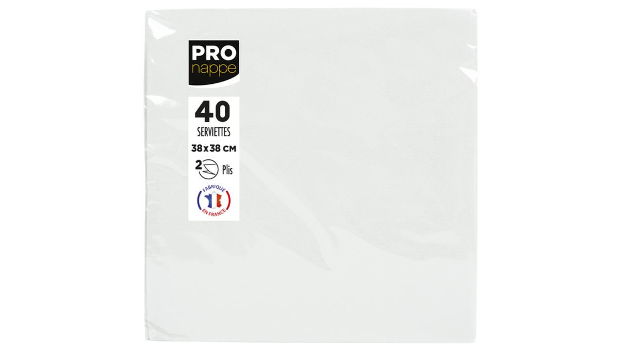 Servet Pronappe 1/4 vouw 2-laags 380x380mm 40 vel wit
