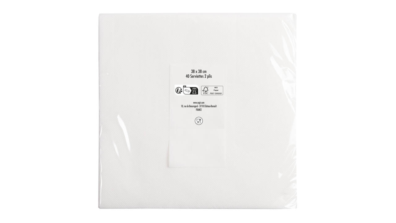 Servet Pronappe 1/4 vouw 2-laags 380x380mm 40 vel wit