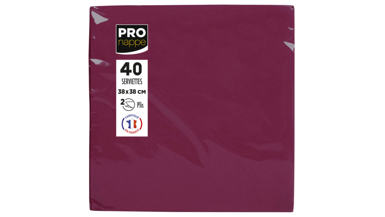 Servet Pronappe 1/4 vouw 2-laags 380x380mm 40 vel bordeauxrood