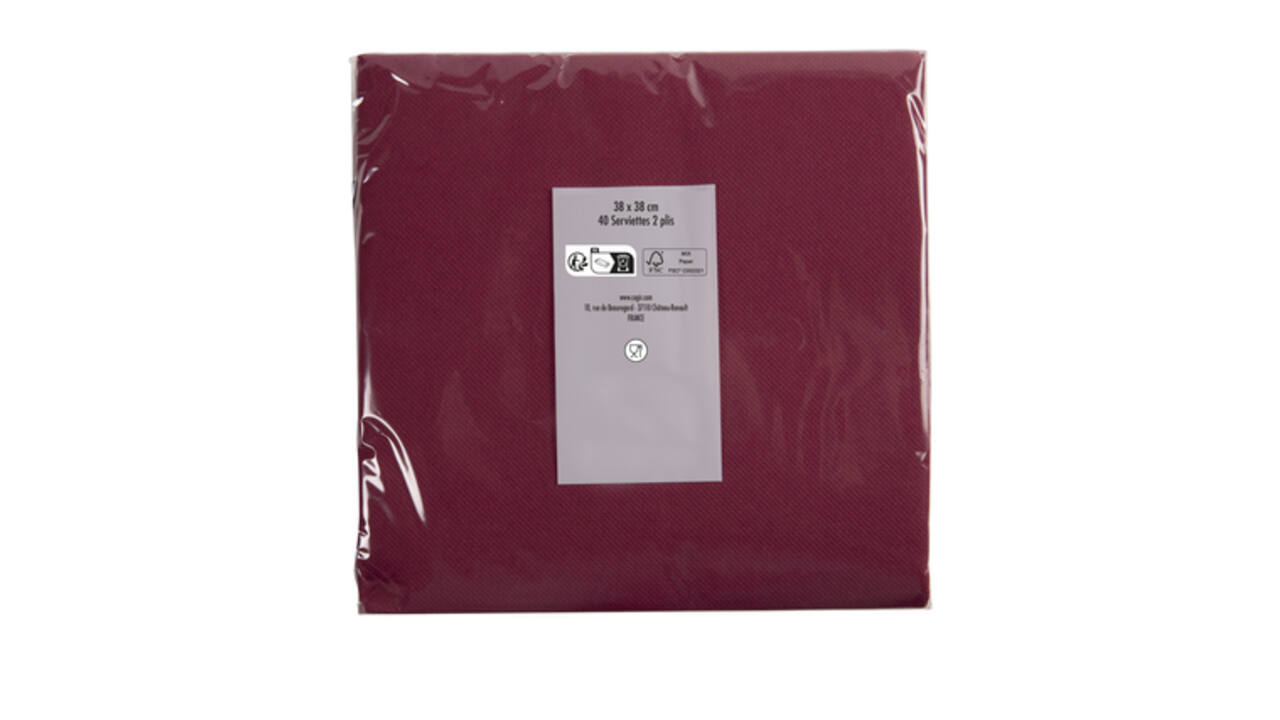 Servet Pronappe 1/4 vouw 2-laags 380x380mm 40 vel bordeauxrood