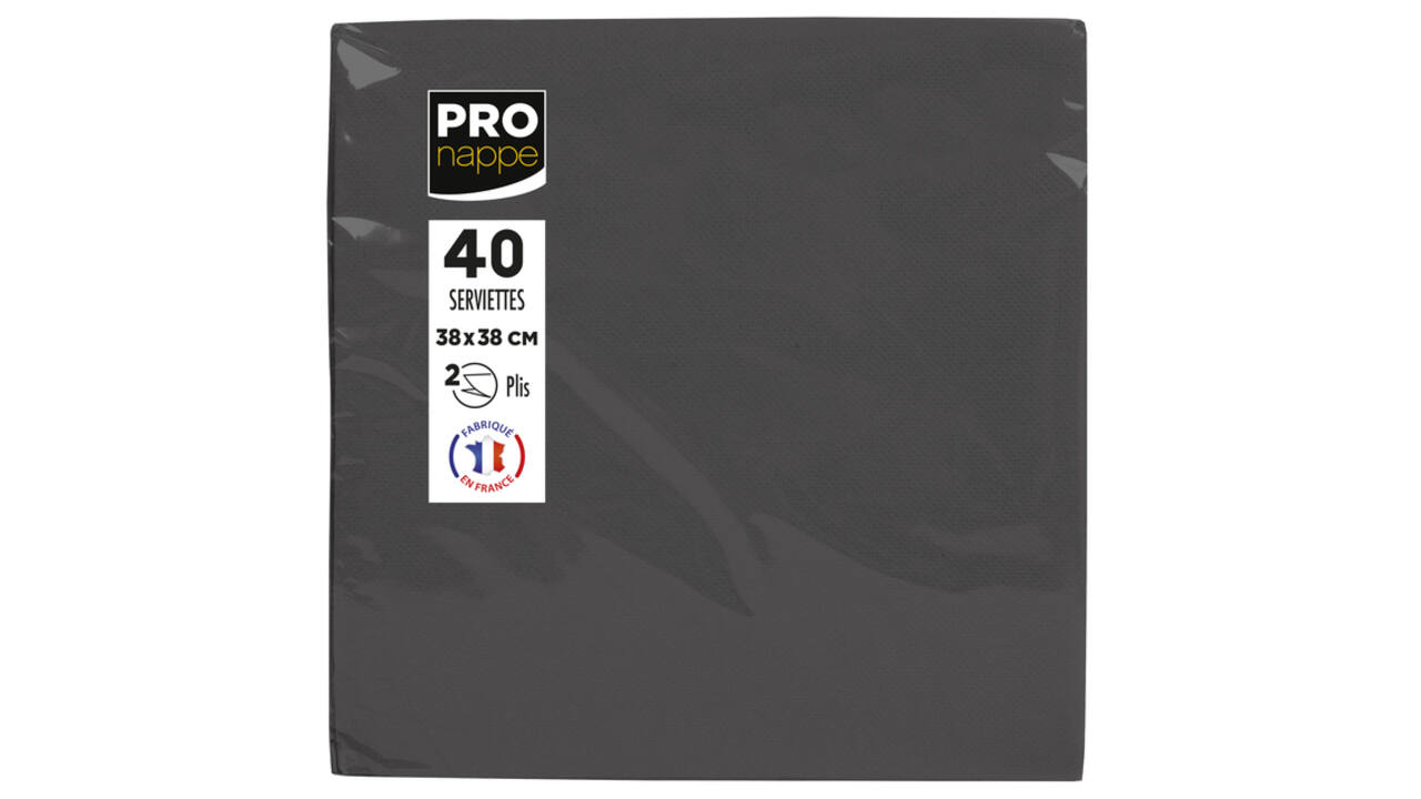 Servet Pronappe 1/4 vouw 2-laags 380x380mm 40 vel zwart