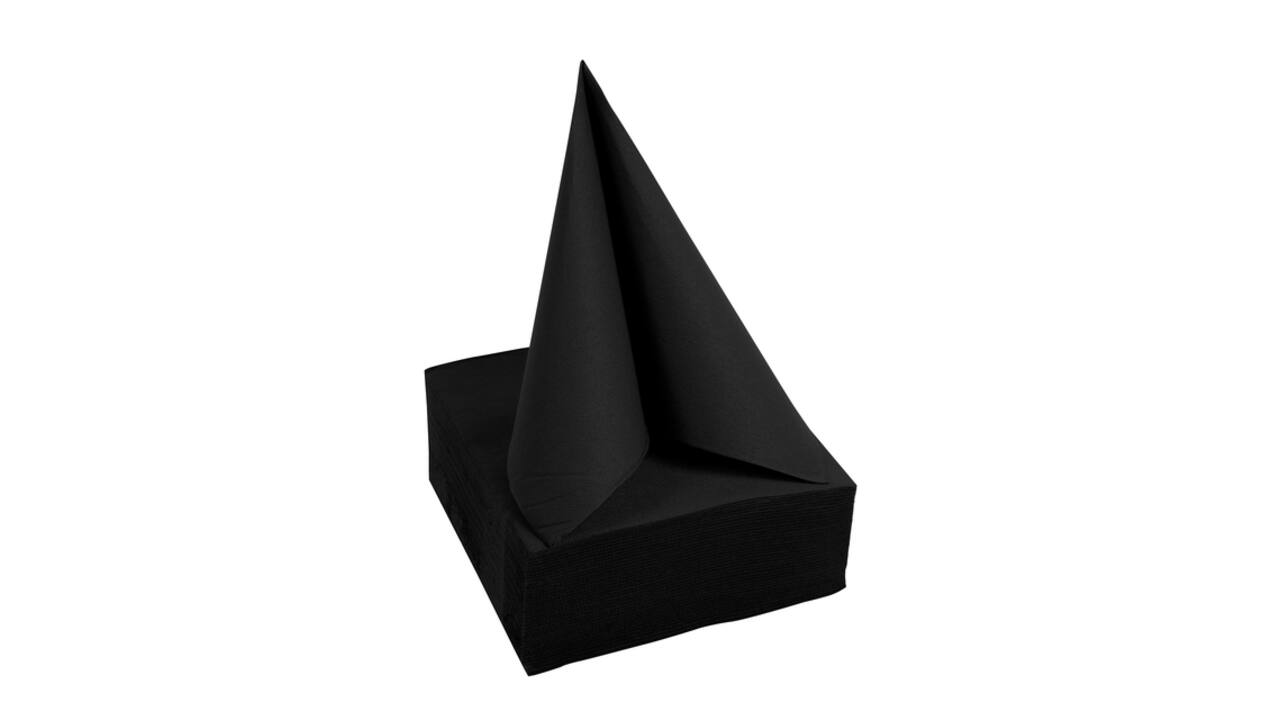 Servet Pronappe 1/4 vouw 2-laags 380x380mm 40 vel zwart