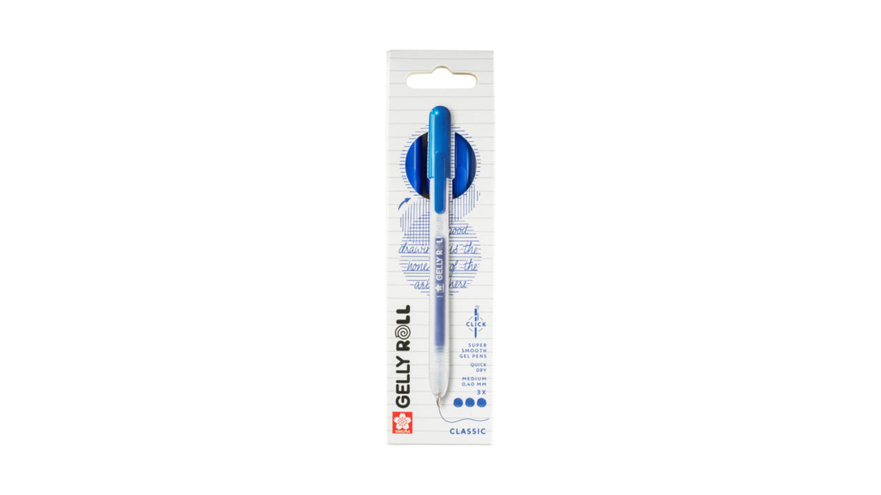 Gelschrijver Sakura Gelly Roll Classic 08 klikfunctie blauw 3 stuks