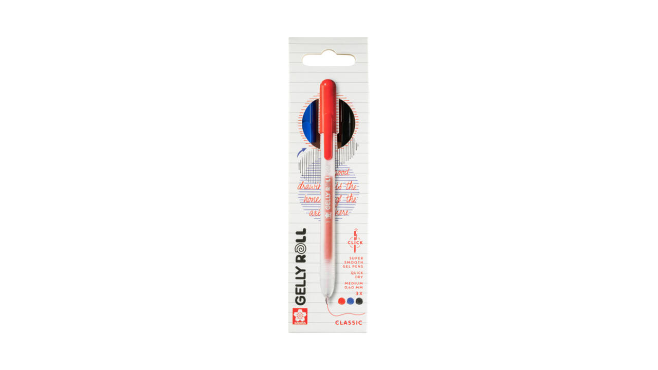 Gelschrijver Sakura Gelly Roll Classic 08 klikfunctie set à 3 kleuren