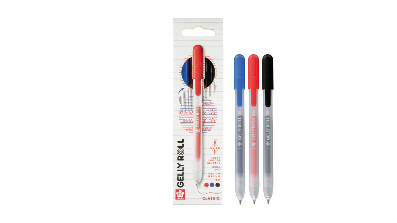 Gelschrijver Sakura Gelly Roll Classic 08 klikfunctie set à 3 kleuren