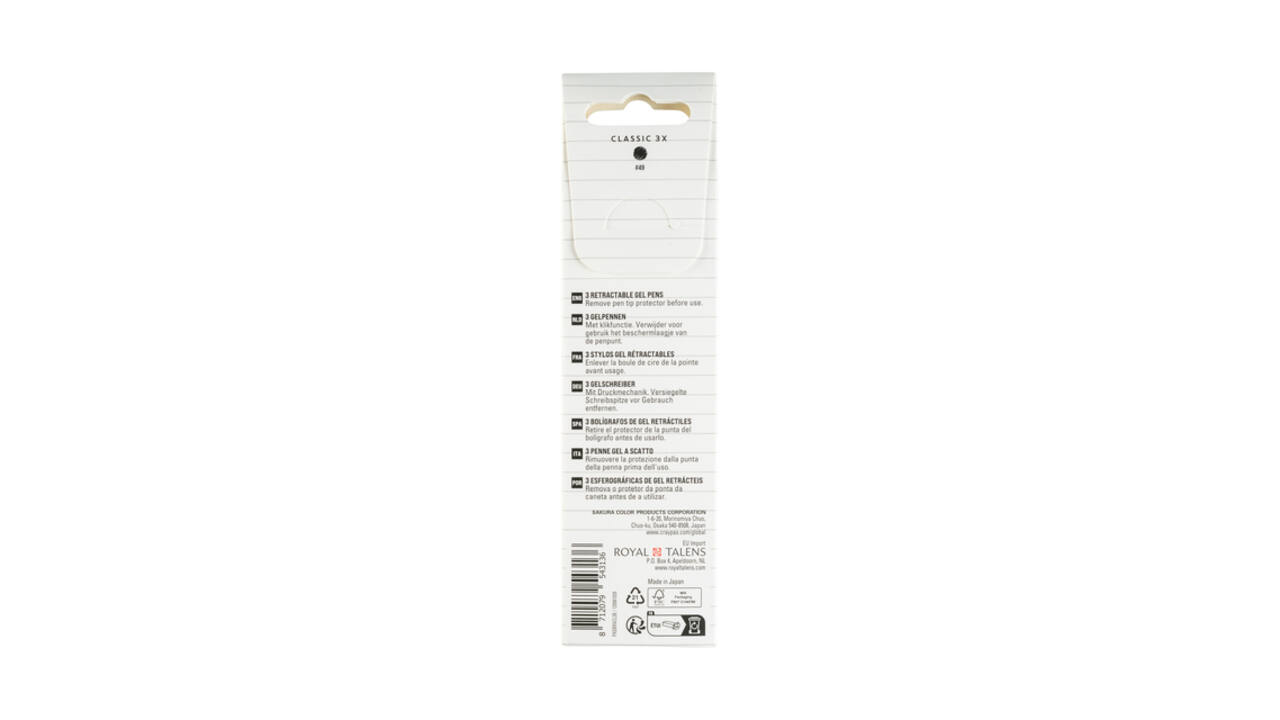 Gelschrijver Sakura Gelly Roll Classic 08 klikfunctie zwart 3 stuks