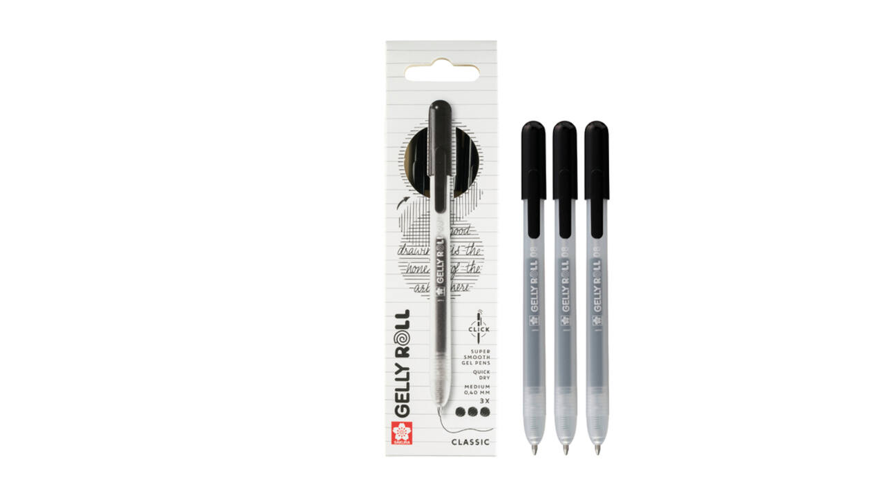 Gelschrijver Sakura Gelly Roll Classic 08 klikfunctie zwart 3 stuks