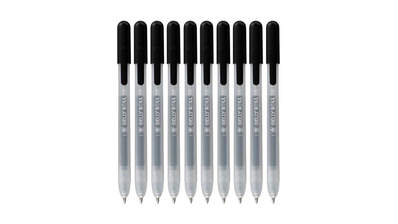 Gelschrijver Sakura Gelly Roll Classic 08 klikfunctie zwart 10 stuks