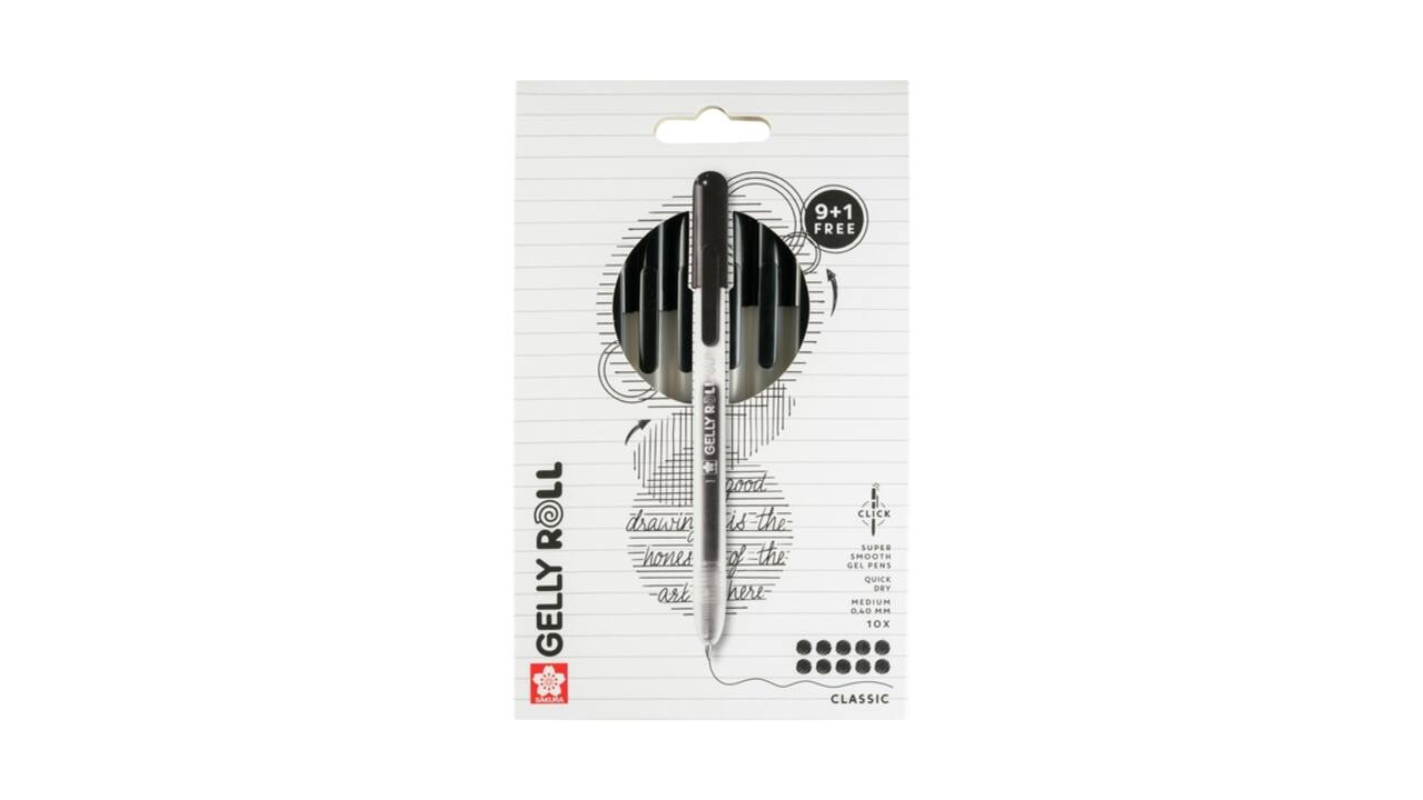 Gelschrijver Sakura Gelly Roll Classic 08 klikfunctie zwart 10 stuks