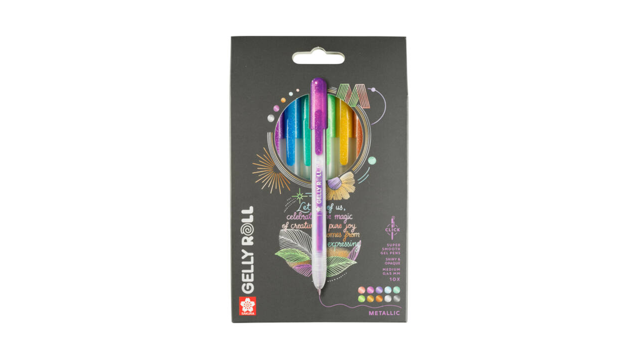 Gelschrijver Sakura Gelly Roll Metallic 08 klikfunctie assorti 10st