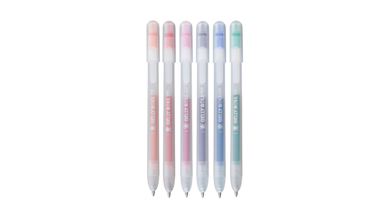 Gelschrijver Sakura Gelly Roll Stardust 08 klikfunctie set à 6 kleuren