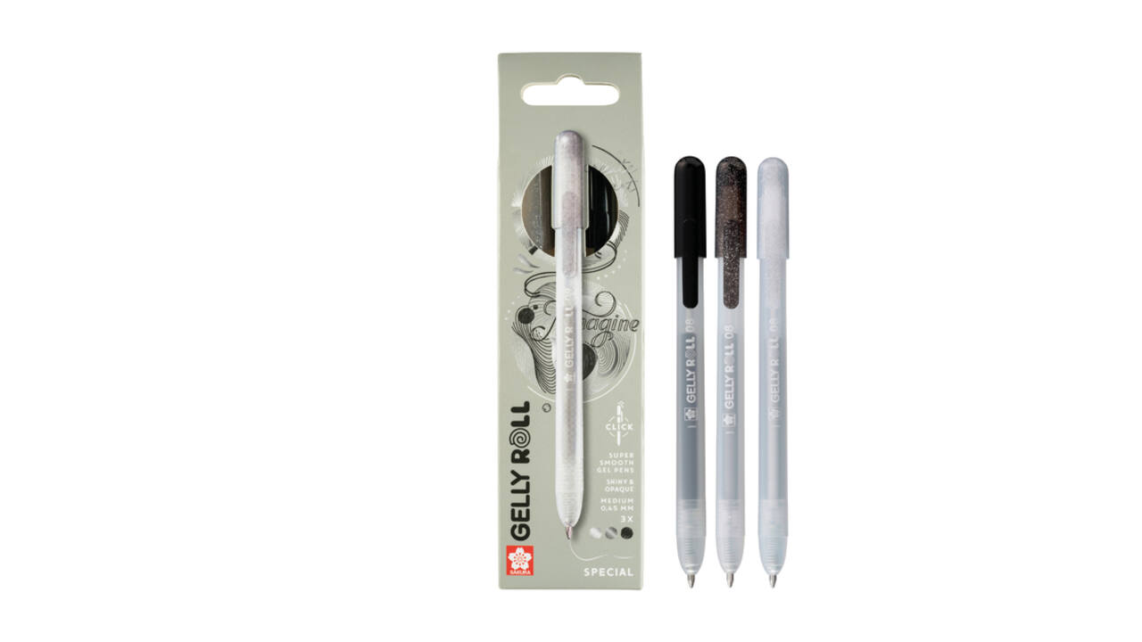 Gelschrijver Sakura Gelly Roll Special 08 klikfunctie set à 3 zilver