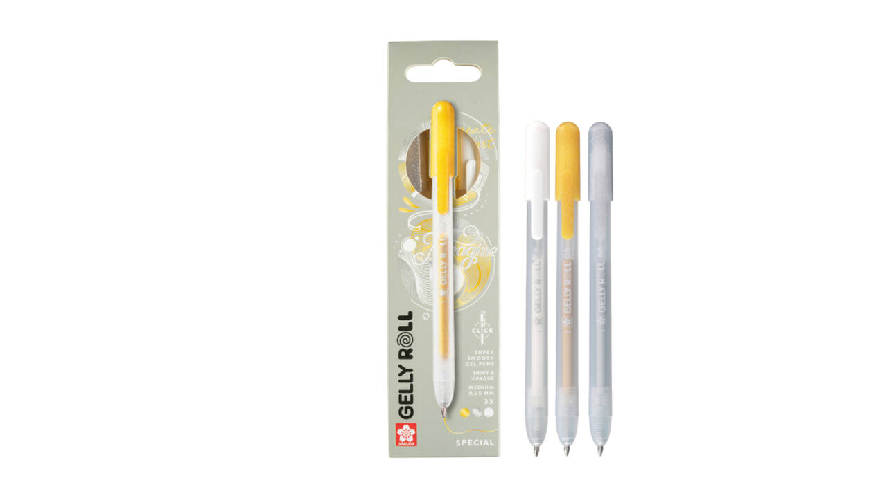Gelschrijver Sakura Gelly Roll Special 08 klikfunctie set à 3 goud