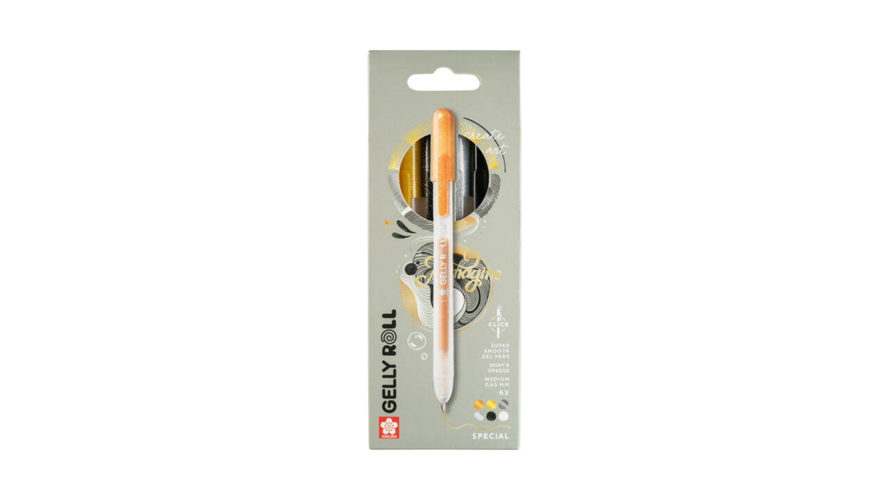 Gelschrijver Sakura Gelly Roll Special 08 klikfunctie set à 6 kleuren