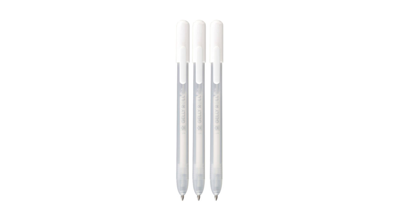 Gelschrijver Sakura Gelly Roll Classic 08 klikfunctie set à 3  wit