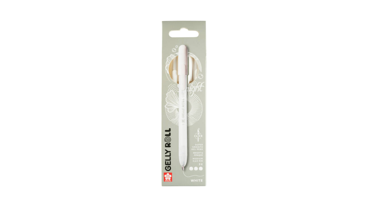 Gelschrijver Sakura Gelly Roll Classic 08 klikfunctie set à 3  wit