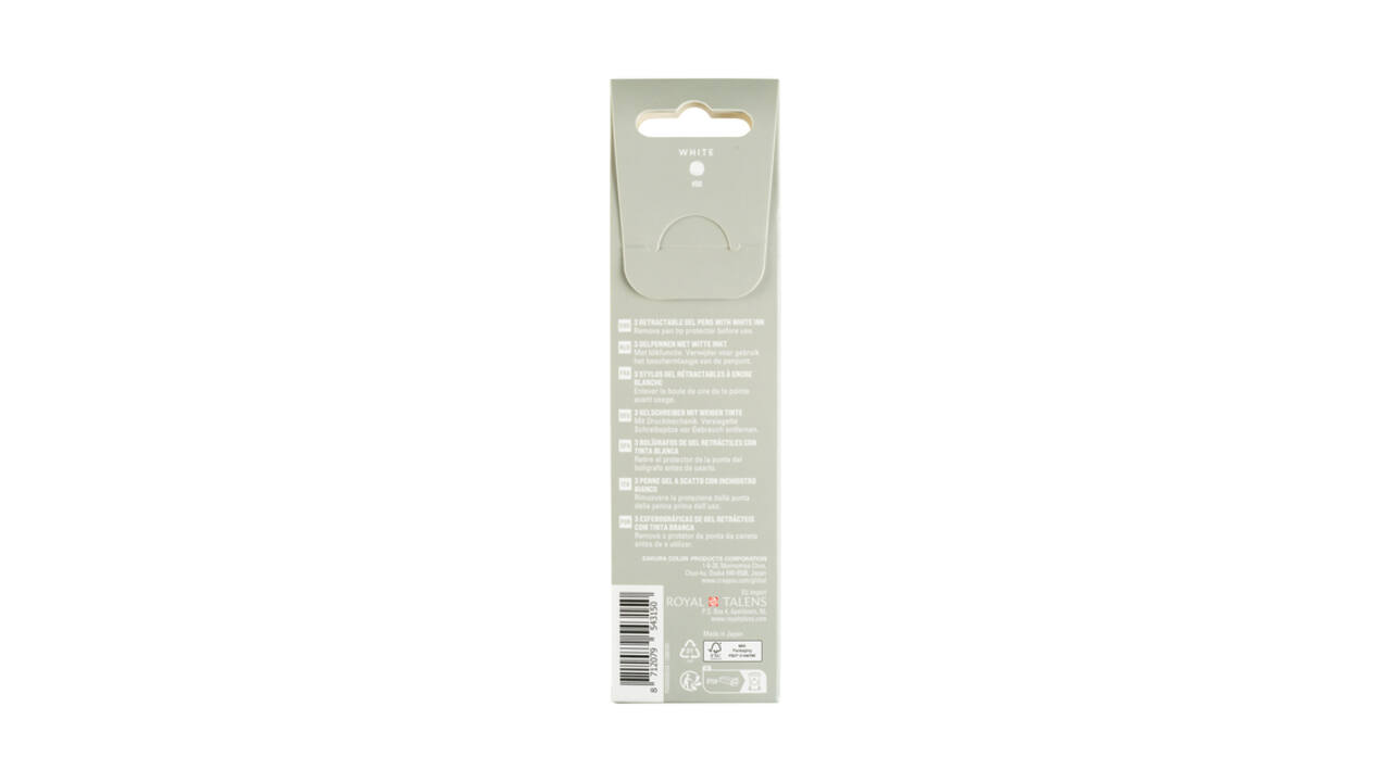 Gelschrijver Sakura Gelly Roll Classic 08 klikfunctie set à 3  wit