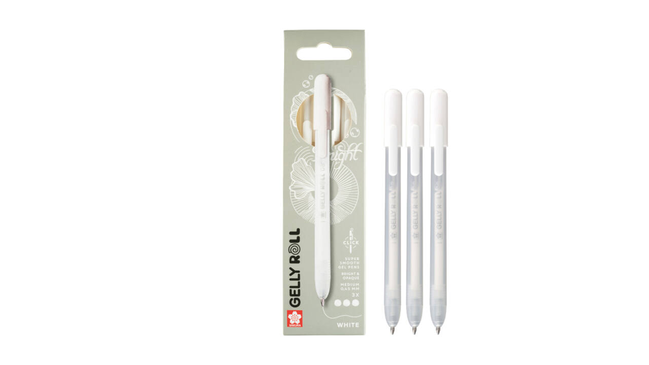 Gelschrijver Sakura Gelly Roll Classic 08 klikfunctie set à 3  wit