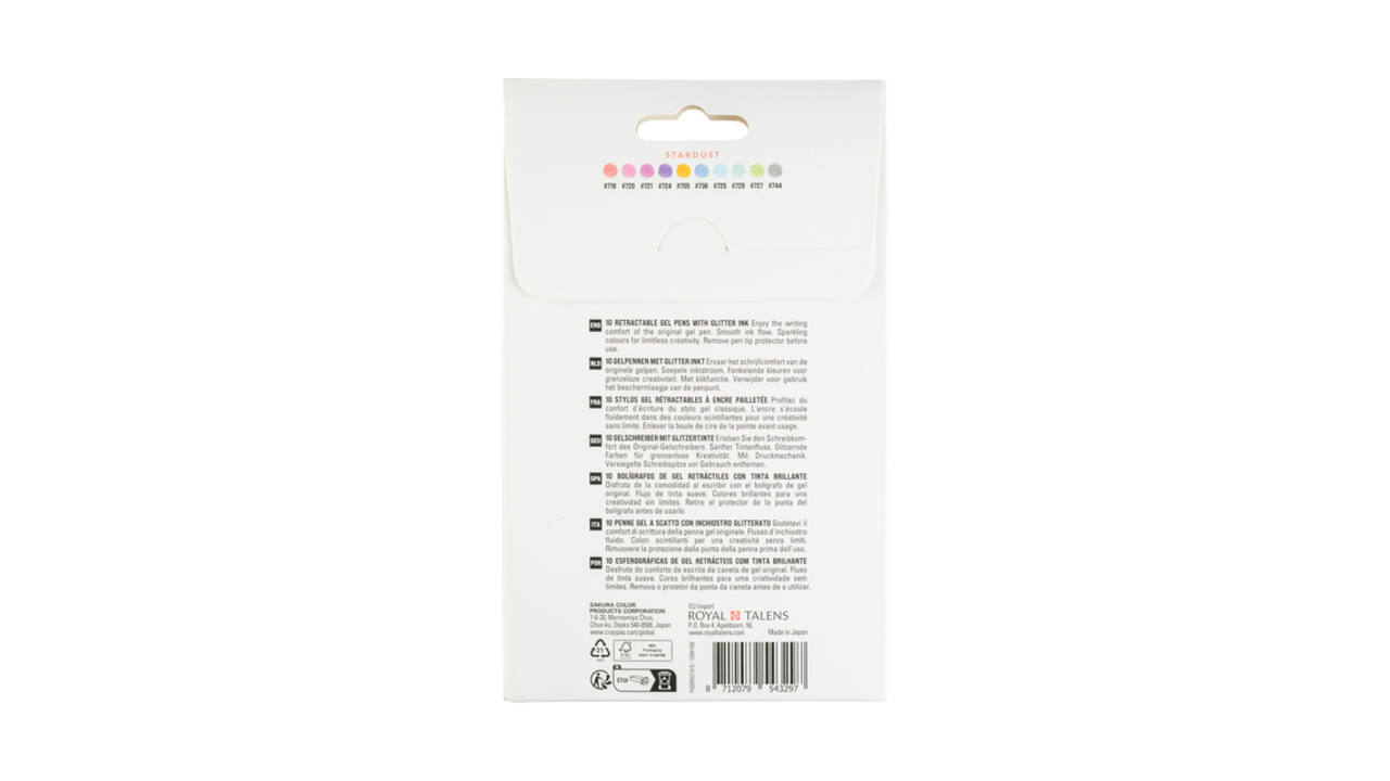 Gelschrijver Sakura Gelly Roll Stardust 08 klikfunctie assorti 10st
