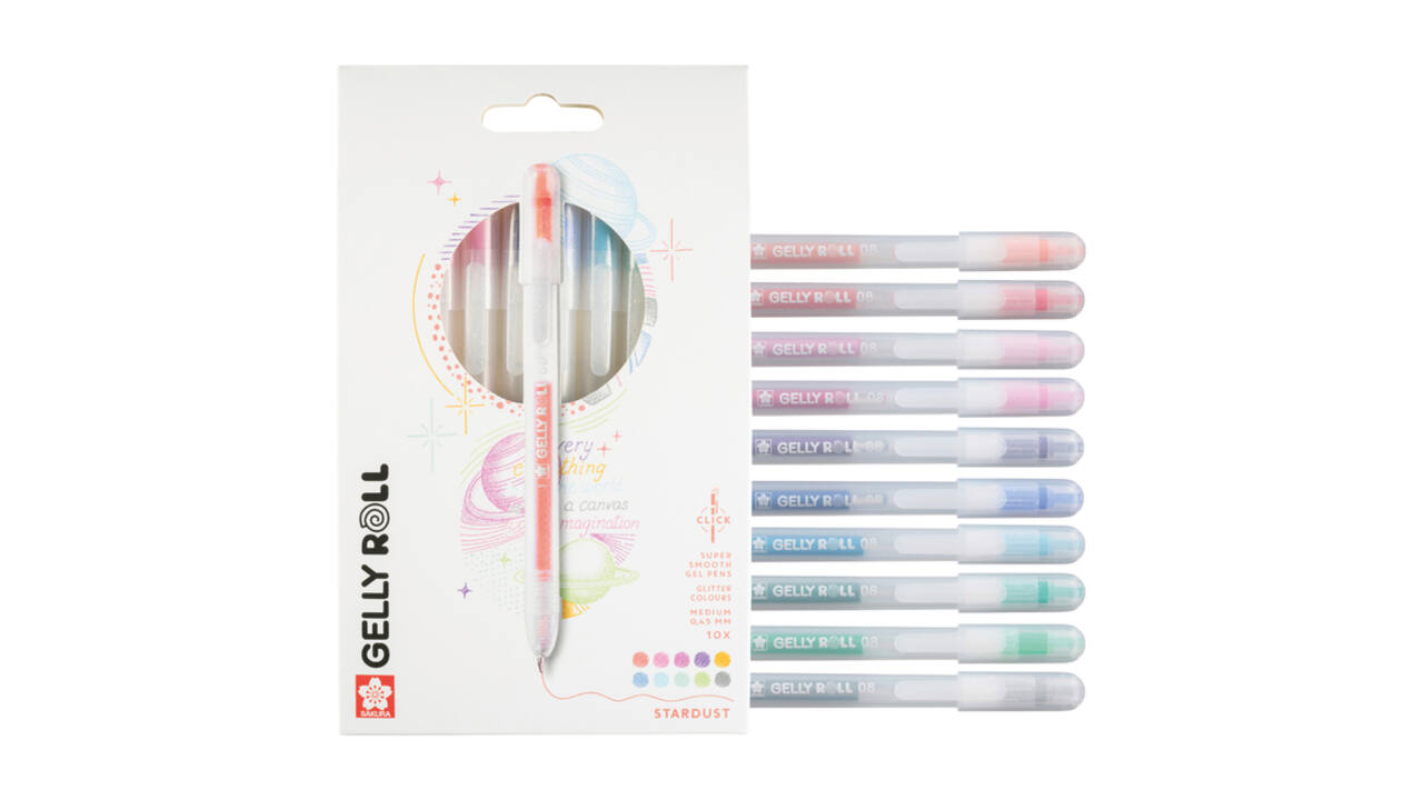 Gelschrijver Sakura Gelly Roll Stardust 08 klikfunctie assorti 10st