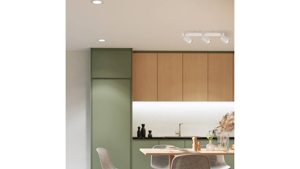 Plafondspot Integral Siena 3 spot IP20 GU10 wit