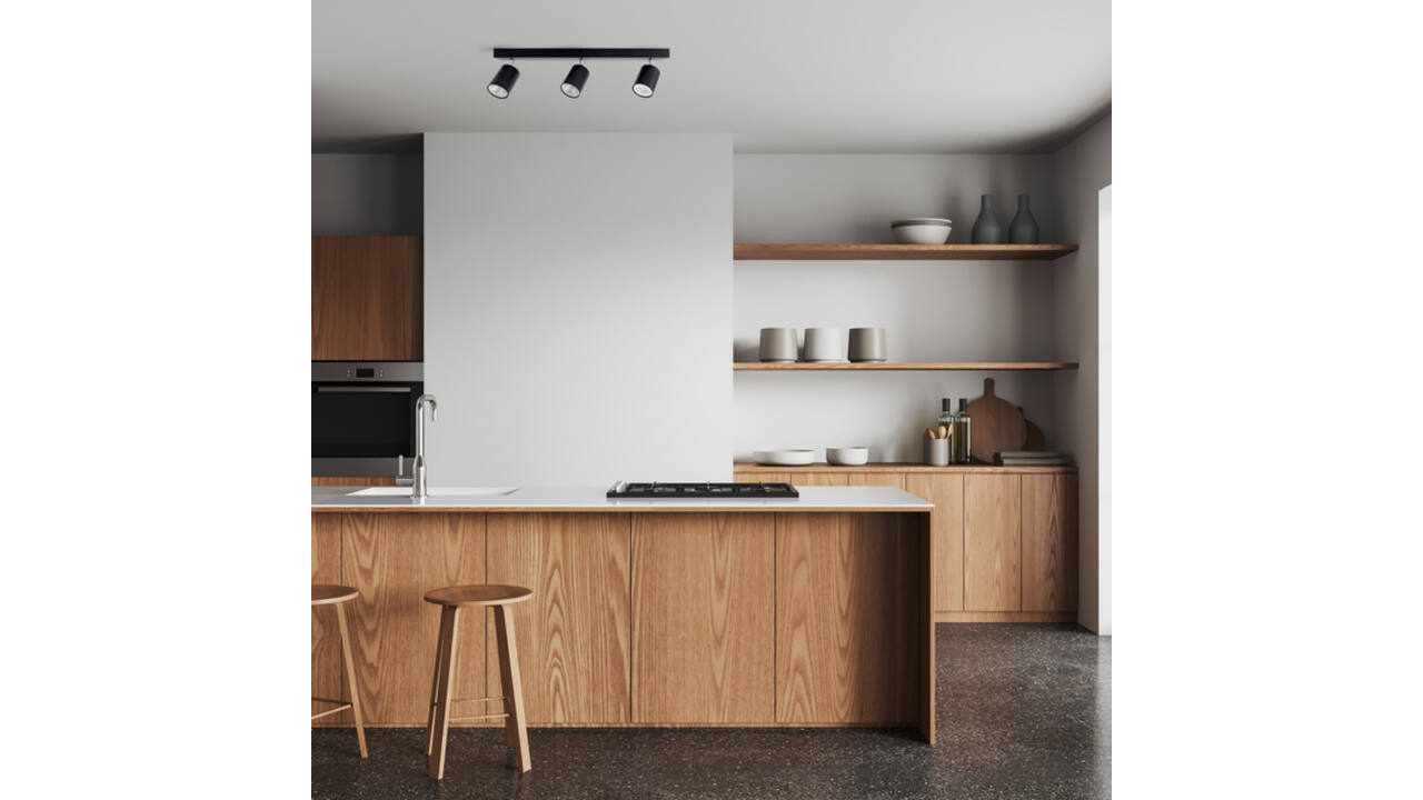 Plafondspot Integral Siena 3 spot IP20 GU10 zwart