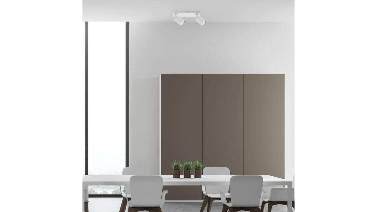 Plafondspot Integral Siena 2 spot IP20 GU10 wit