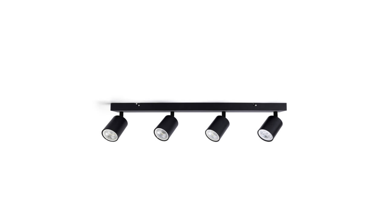 Plafondspot Integral Siena 4 spot IP20 GU10 zwart
