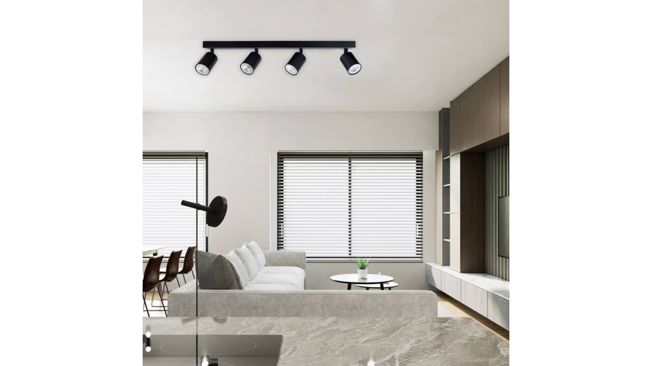 Plafondspot Integral Siena 4 spot IP20 GU10 zwart