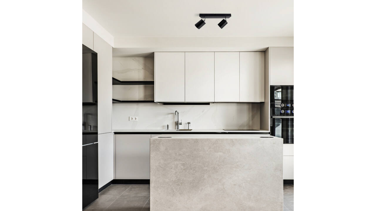 Plafondspot Integral Siena 2 spot IP20 GU10 zwart