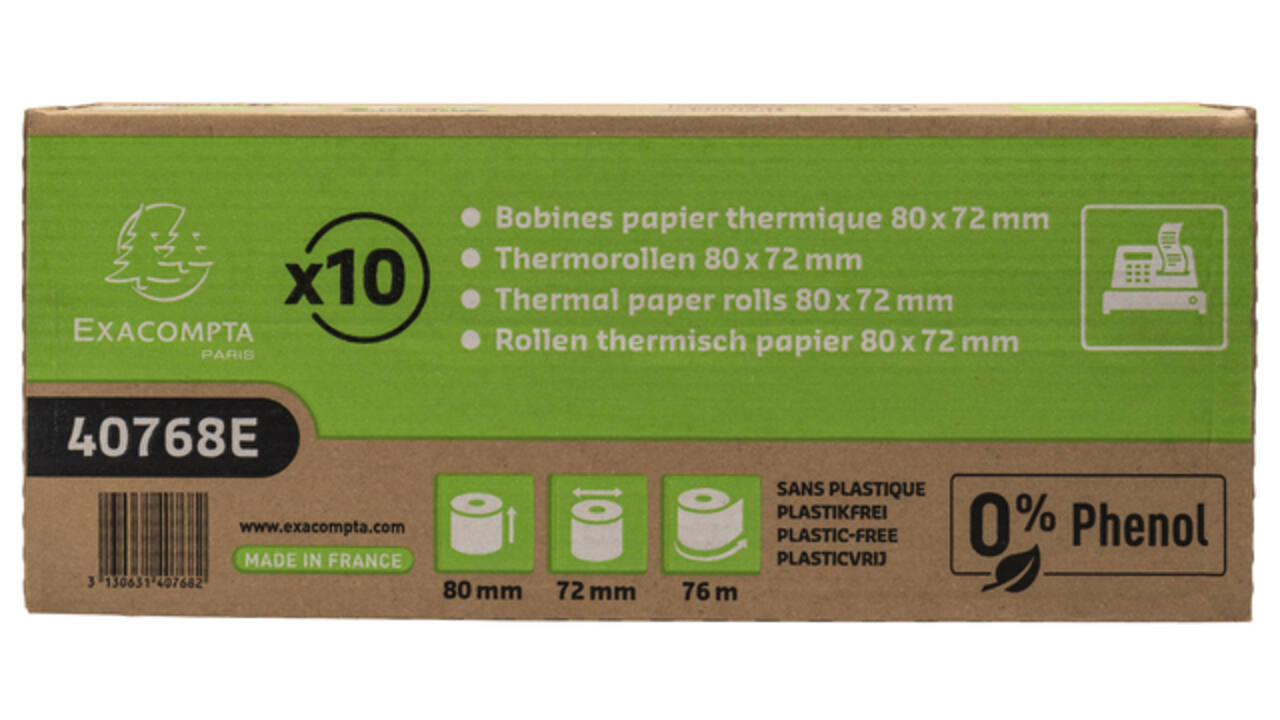 Telrol Exacompta 80mmx76m kern Ø12mm thermisch fenolvrij