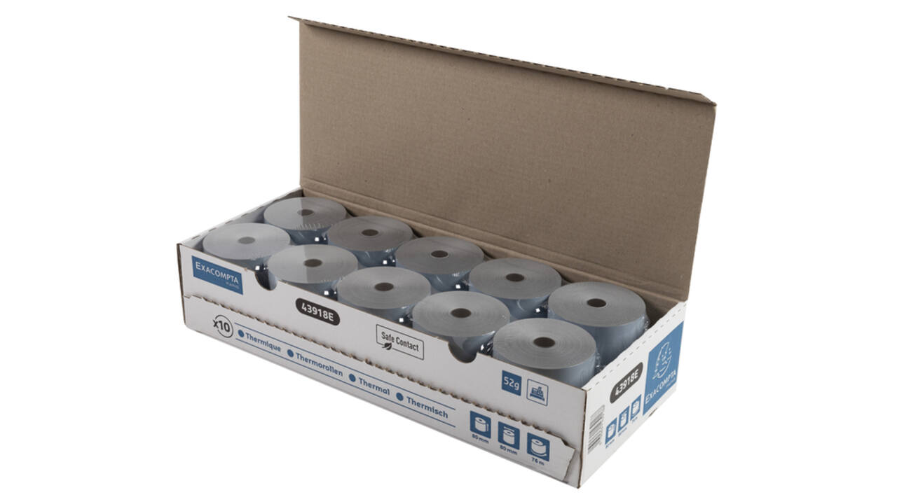 Telrol Exacompta 80mmx76m kern Ø12mm SafeContact thermisch