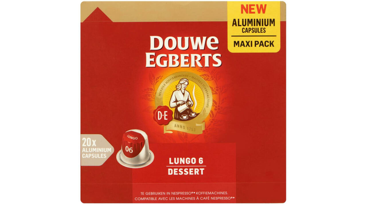 Koffiecups Douwe Egberts Lungo dessert 20 stuks