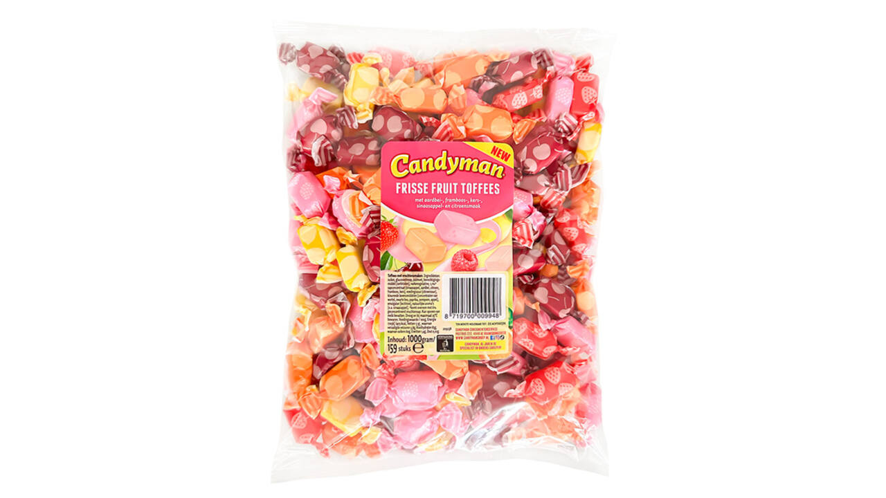 Toffees Candyman frisse fruit zak 1 kilogram