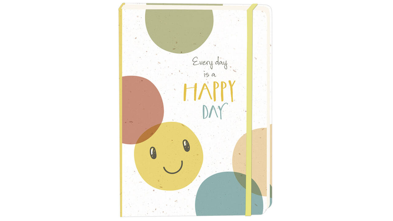 Notitieboek Smiley Happy Day A5 lijn 92 pagina's softcover
