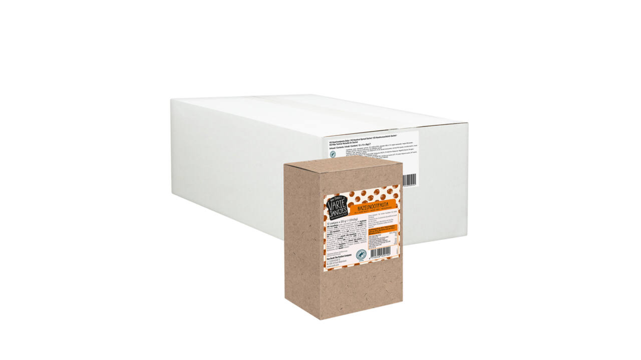 Hazelnootpasta VarieJantjes 12x20 gram zakjes