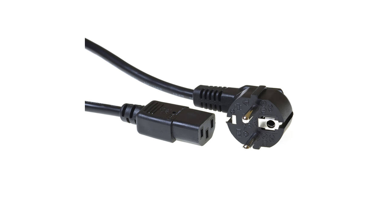 Kabel ACT Netsnoer CEE 7/7 male - C13 zwart 2.5 meter