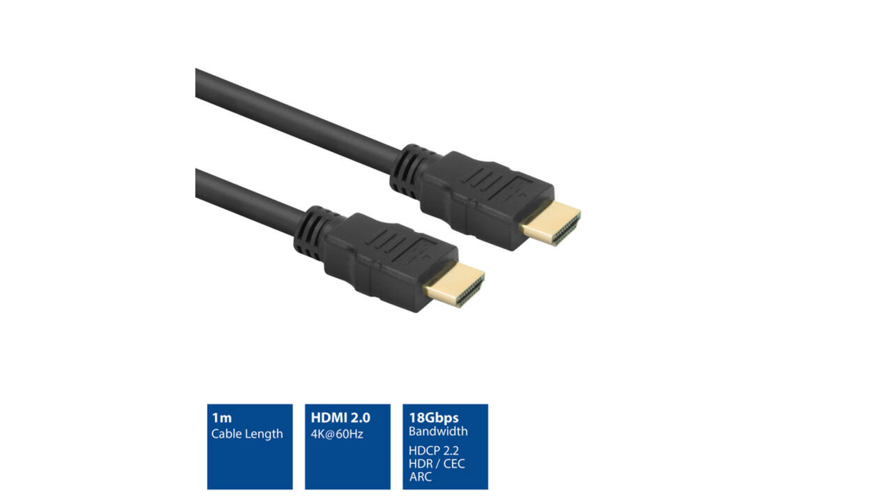 Kabel ACT HS v2.0 HDMI-A male - HDMI-A male (AWG30) 1 meter