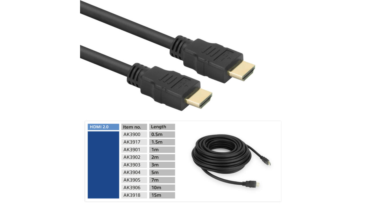 Kabel ACT HS v2.0 HDMI-A male - HDMI-A male (AWG30) 1 meter