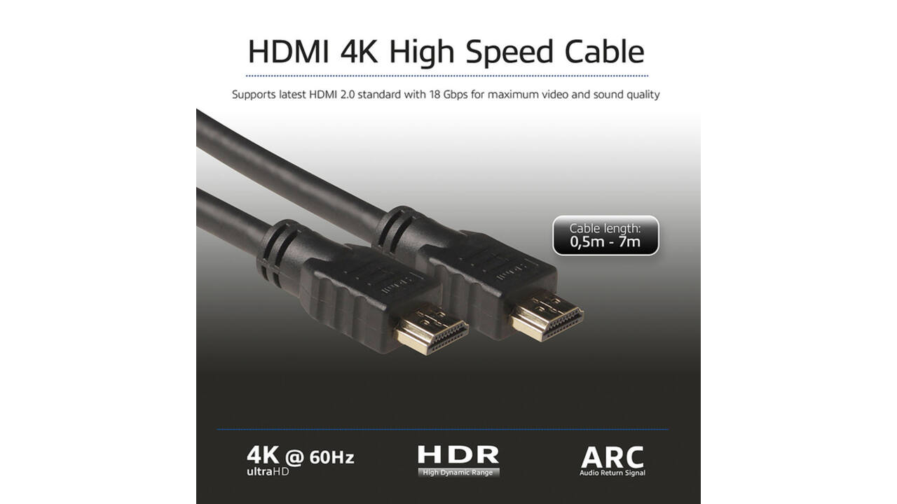 Kabel ACT HS v2.0 HDMI-A male - HDMI-A male (AWG30) 1 meter