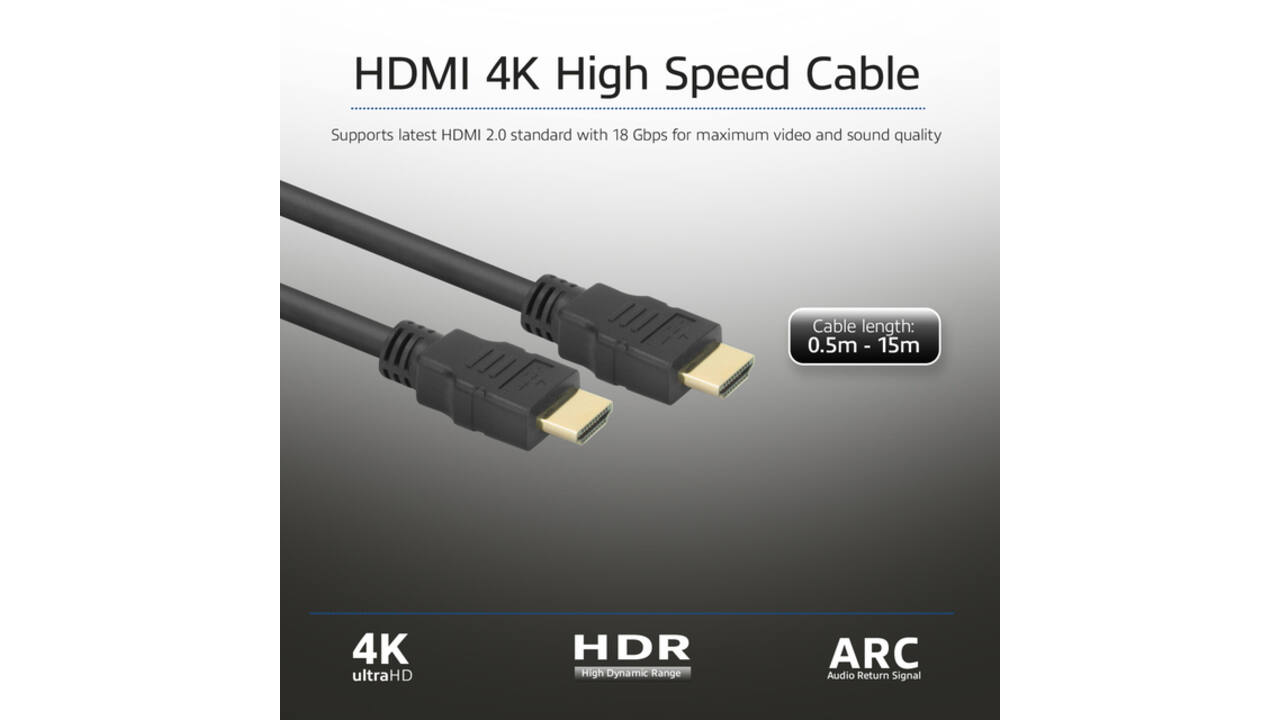 Kabel ACT HDMI ETH4K M/M zwart 2 meter