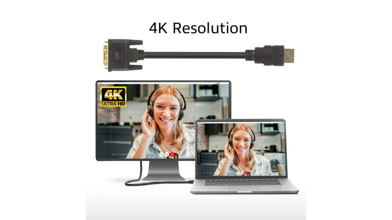Adapterkabel ACT HDMI-A male naar DVI-D male 1 meter