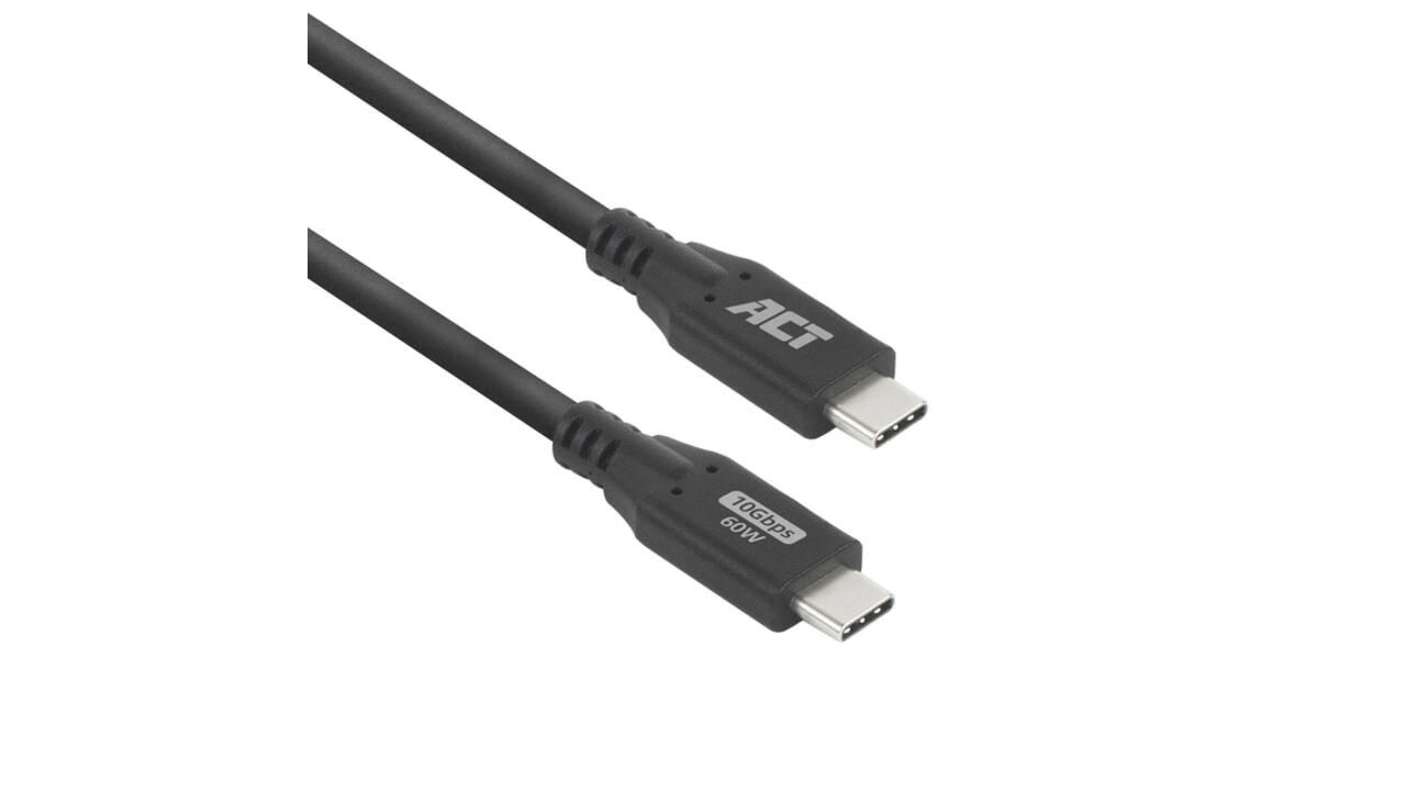 Kabel ACT USB-C 3.2 GEN.2 M/M zwart 2 meter