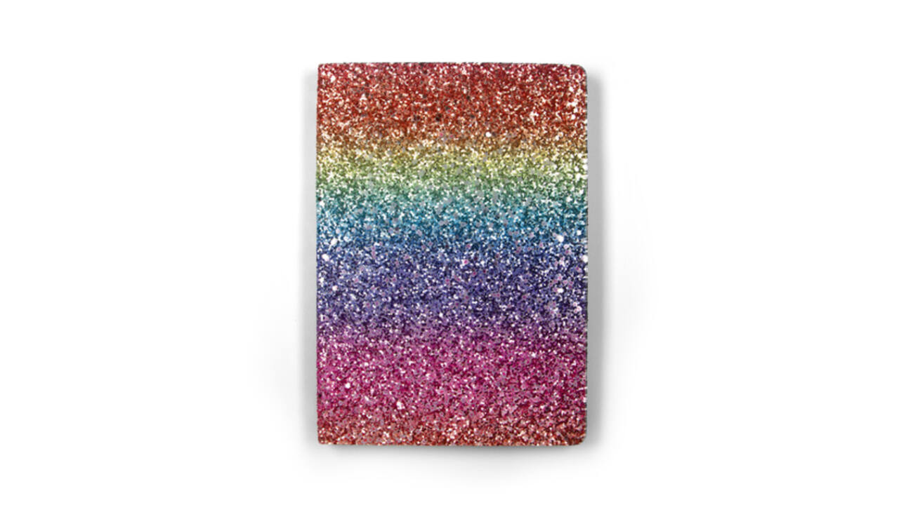 Notitieboek Paperclip Rainbow A5 lijn 96 vel 100gr glitter