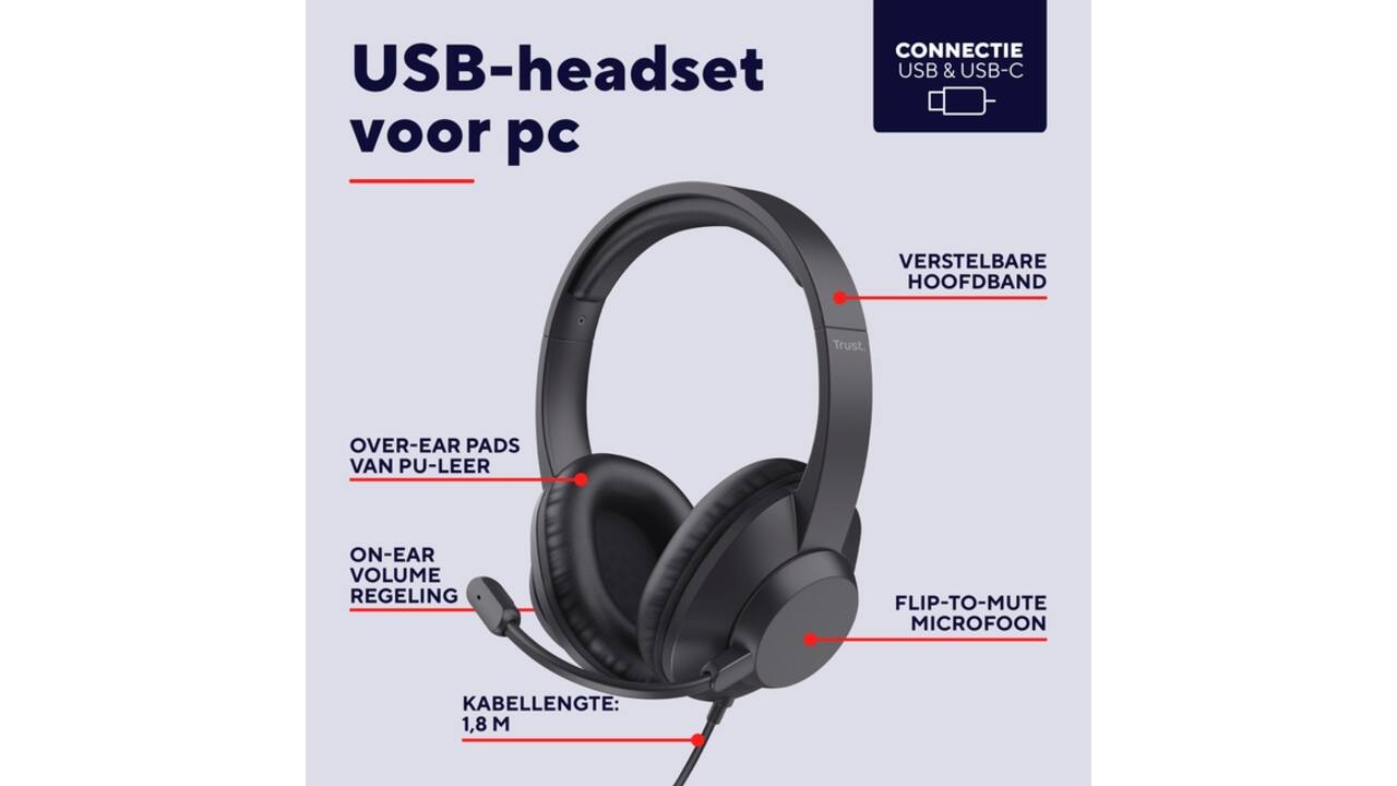 Hoofdtelefoon Trust Ayda Max USB