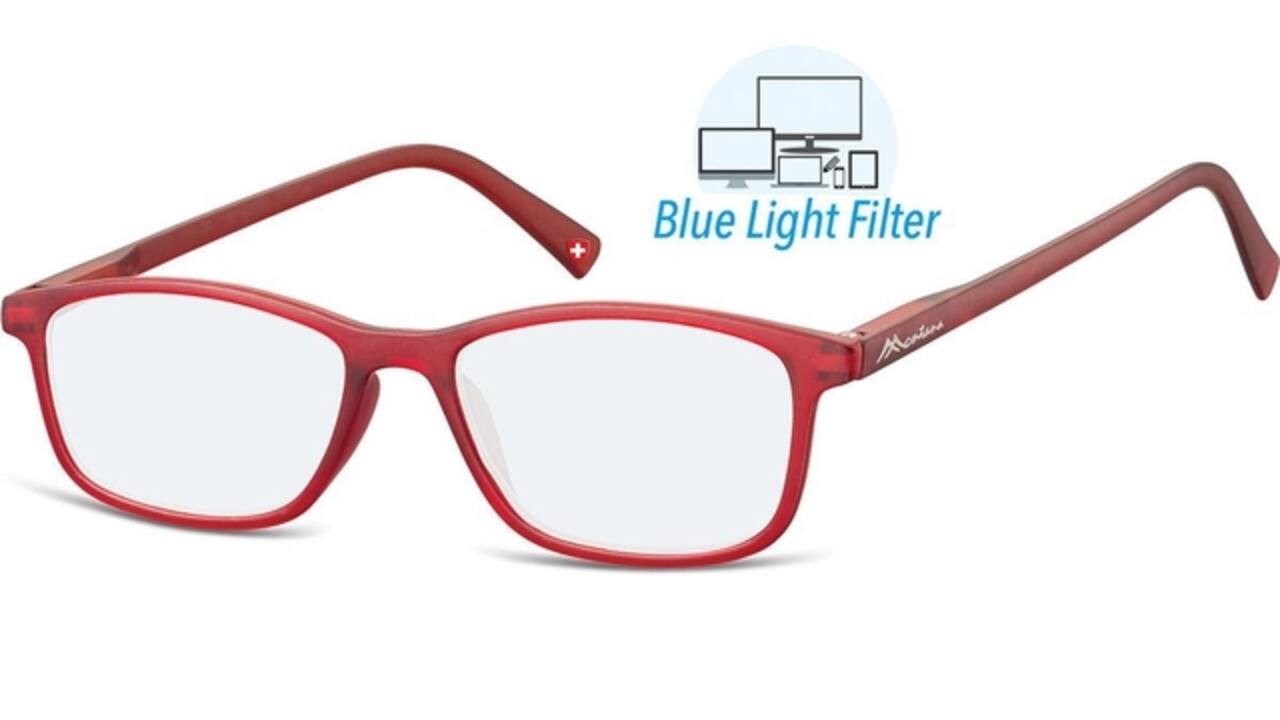 Leesbril  Montana +1.00 dpt blue light filter rood