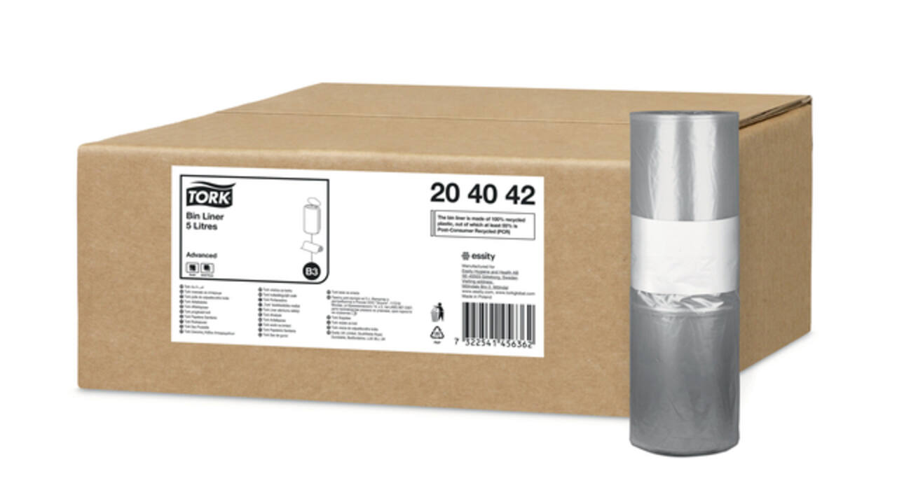 Afvalzak Tork B3 Advanced 33x40cm 5L transparant 204042