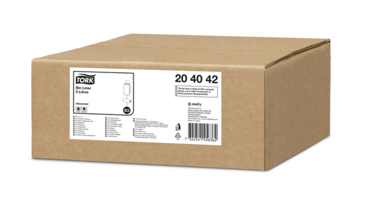 Afvalzak Tork B3 Advanced 33x40cm 5L transparant 204042